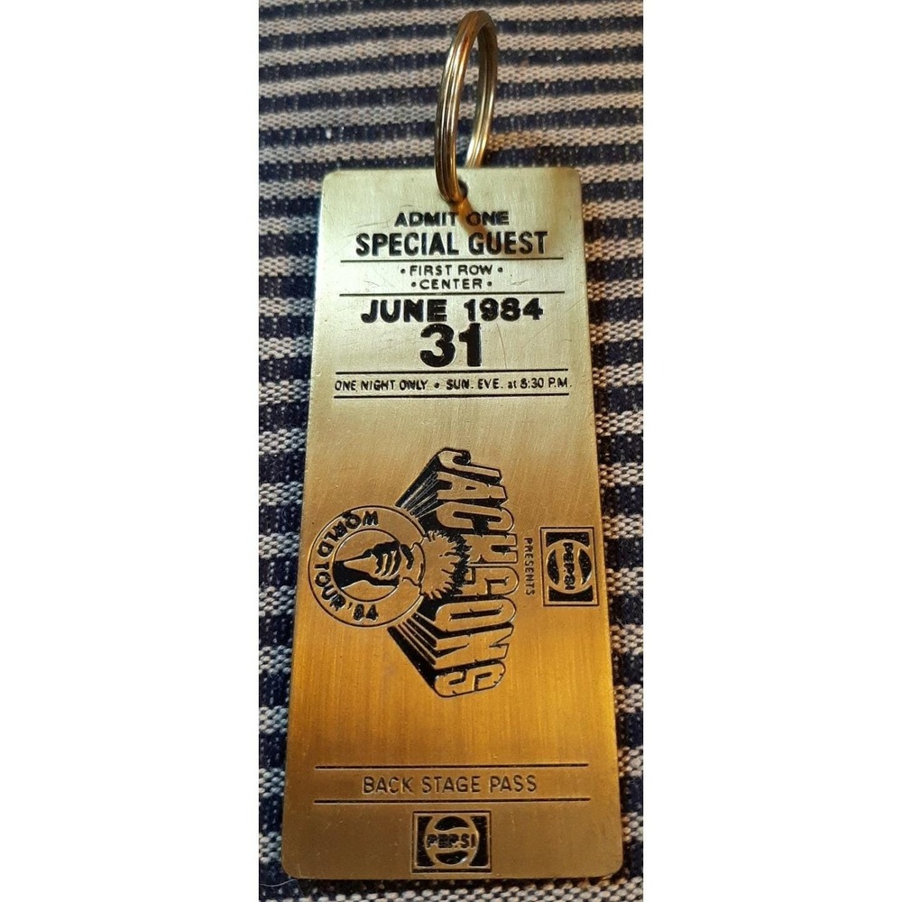 June 1984 1st row Jackson's World Tour 84' Pepsi Brass Ticket Back Stage Pass